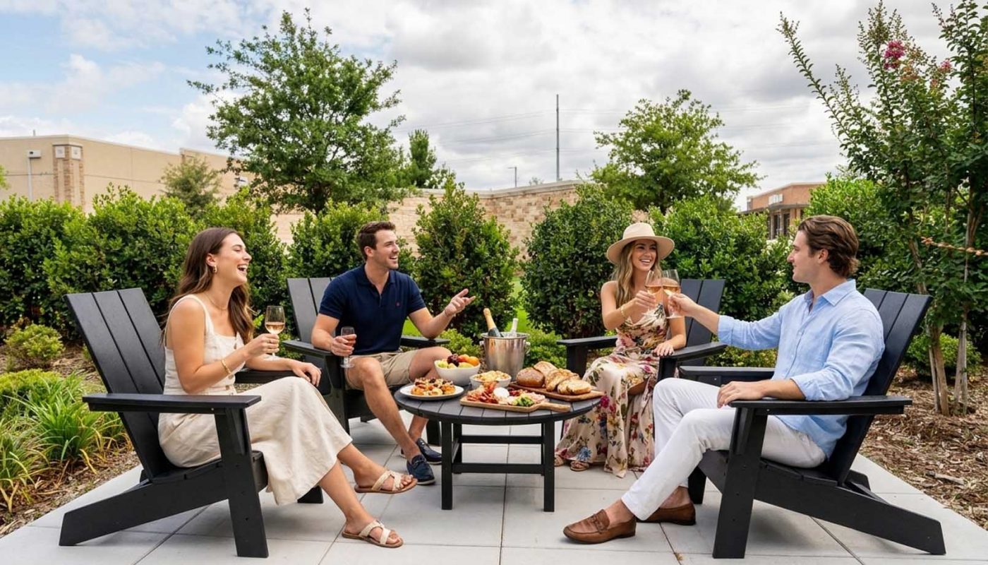 AI-enhanced lifestyle image| Outdoor Space at Wallis & Baker